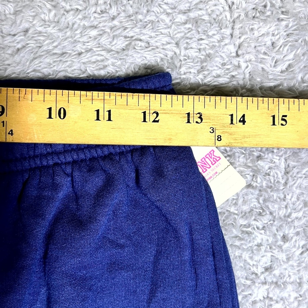 Pink Victoria's Secret Midnight Cuffed Jogger Pants Women Small Navy Blue Fleece - Picture 4 of 8